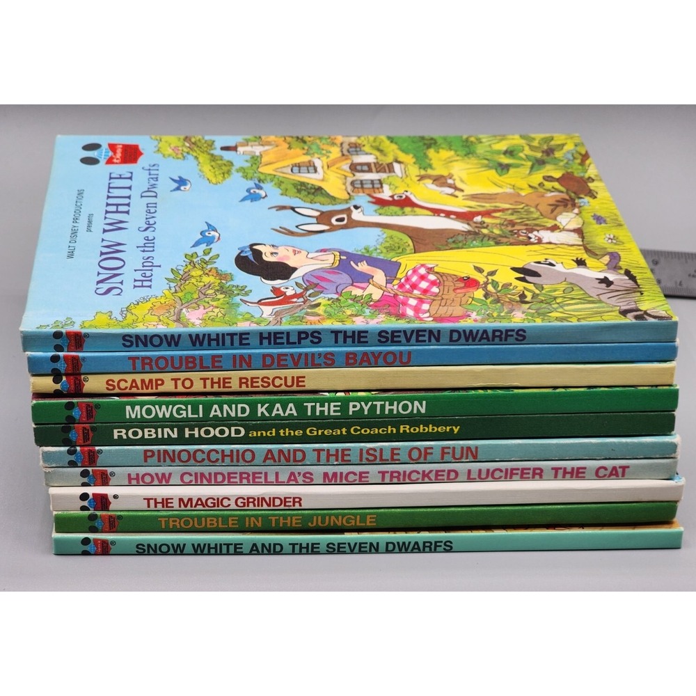Lot Of 10 Vintage Disney's Wonderful World Of Reading Books 1974-1994 Excellent